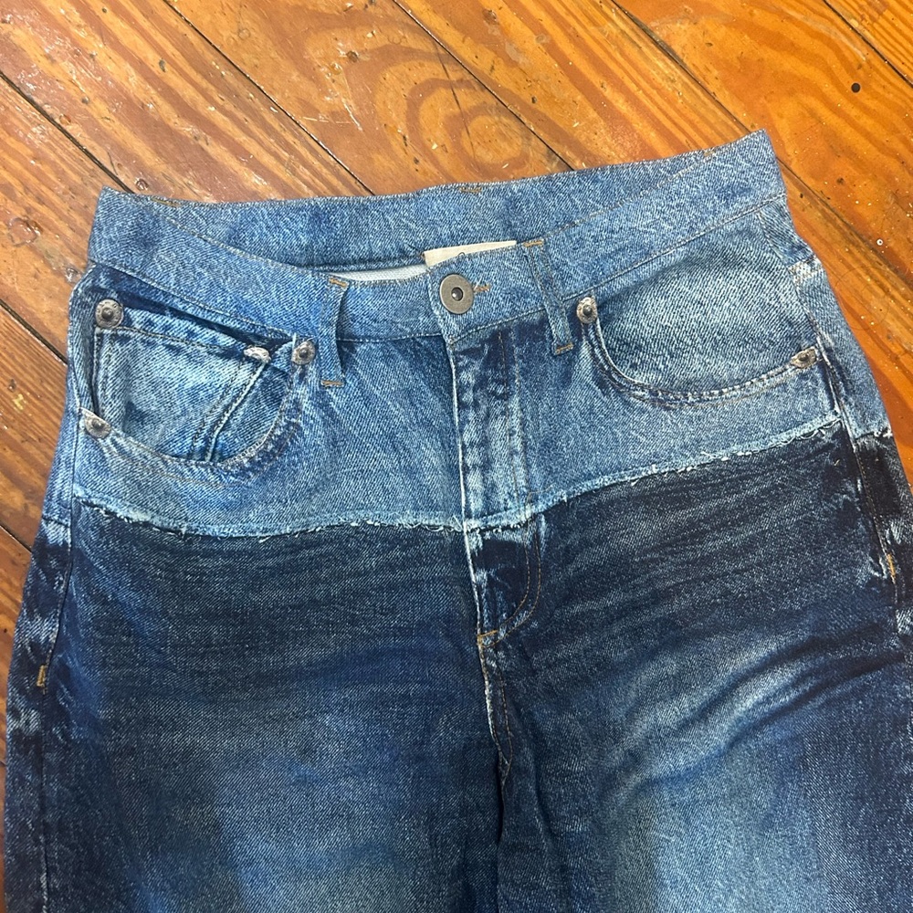 Elan Two-Tone Blue Relaxed Jeans